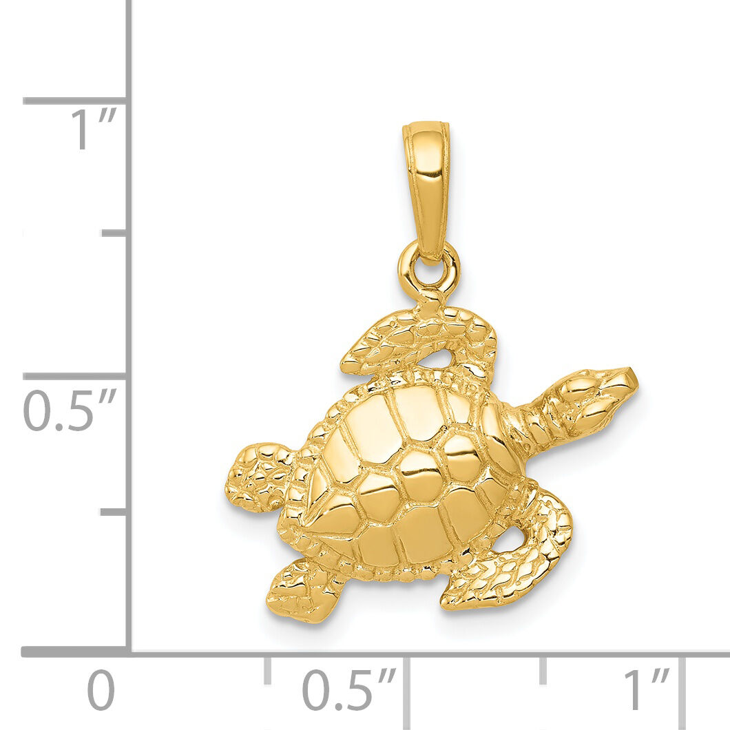 14k Sea Turtle Pendant-K3308