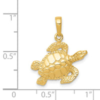 14k Sea Turtle Pendant-K3308