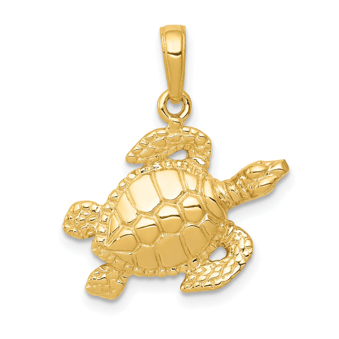 14k Sea Turtle Pendant-K3308