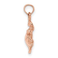 14k Rose Gold Textured Sea Turtle Charm-K3308R