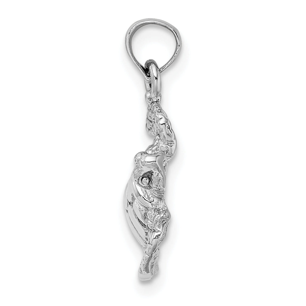 14K White Gold Textured Sea Turtle Charm-K3308W