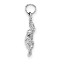 14K White Gold Textured Sea Turtle Charm-K3308W