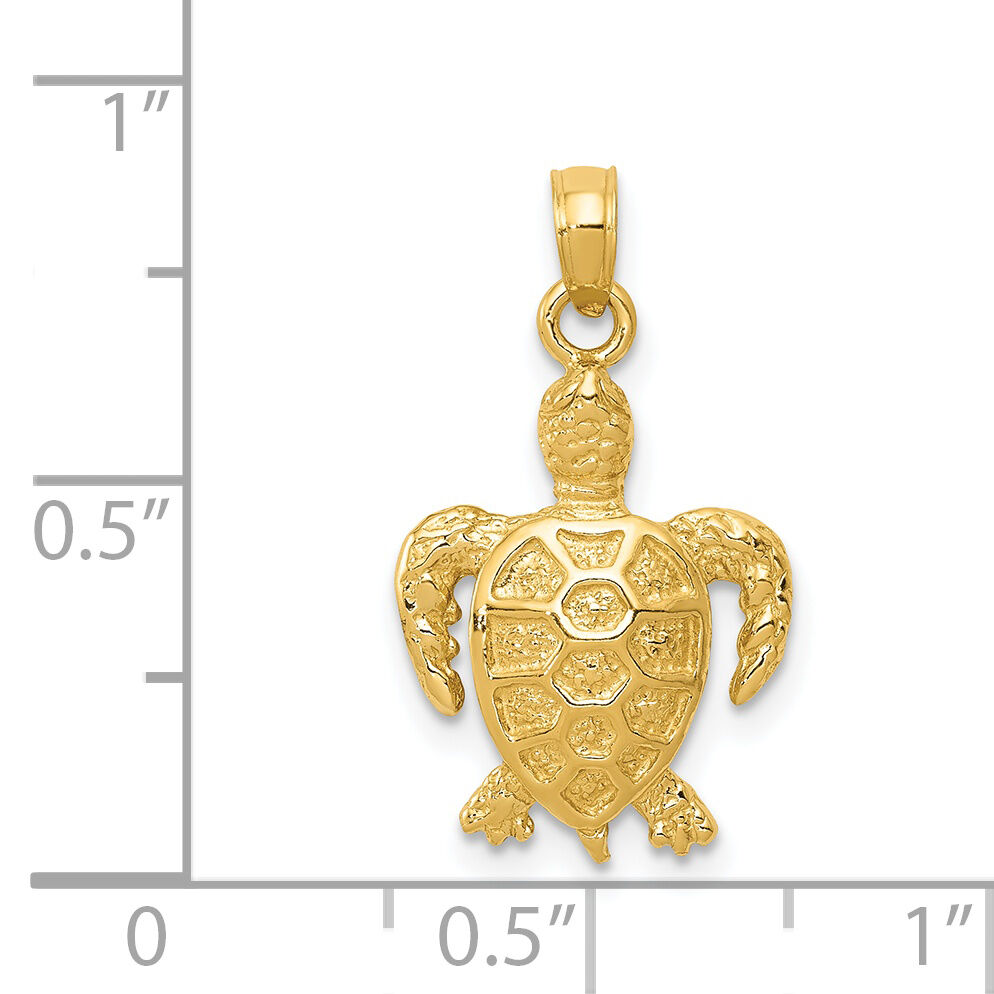 14k Sea Turtle Pendant-K3309