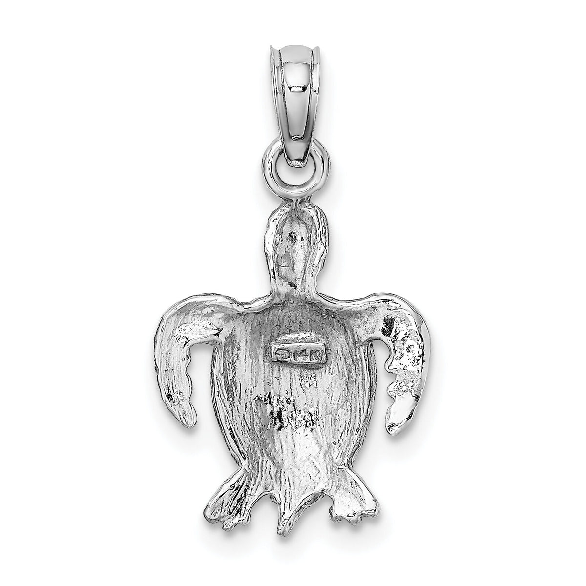 14K White Gold Sea Turtle Charm-K3309W