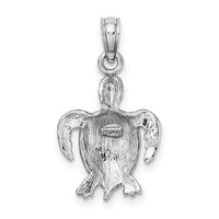 14K White Gold Sea Turtle Charm-K3309W