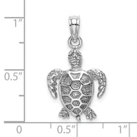 14K White Gold Sea Turtle Charm-K3309W