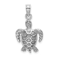 14K White Gold Sea Turtle Charm-K3309W