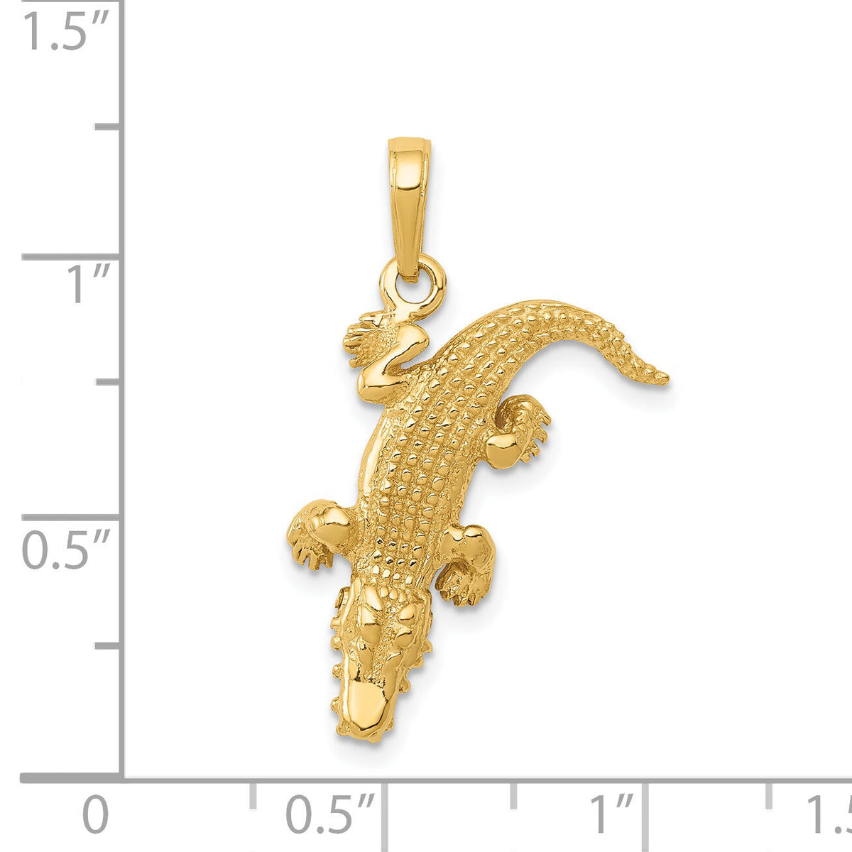 14k Moveable Alligator Pendant-K3313