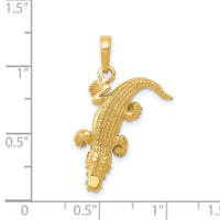 14k Moveable Alligator Pendant-K3313