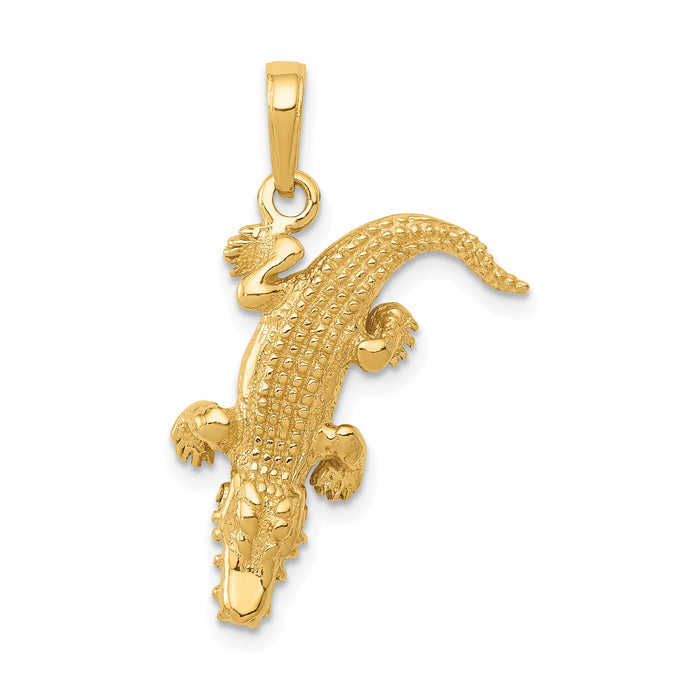 14k Moveable Alligator Pendant-K3313