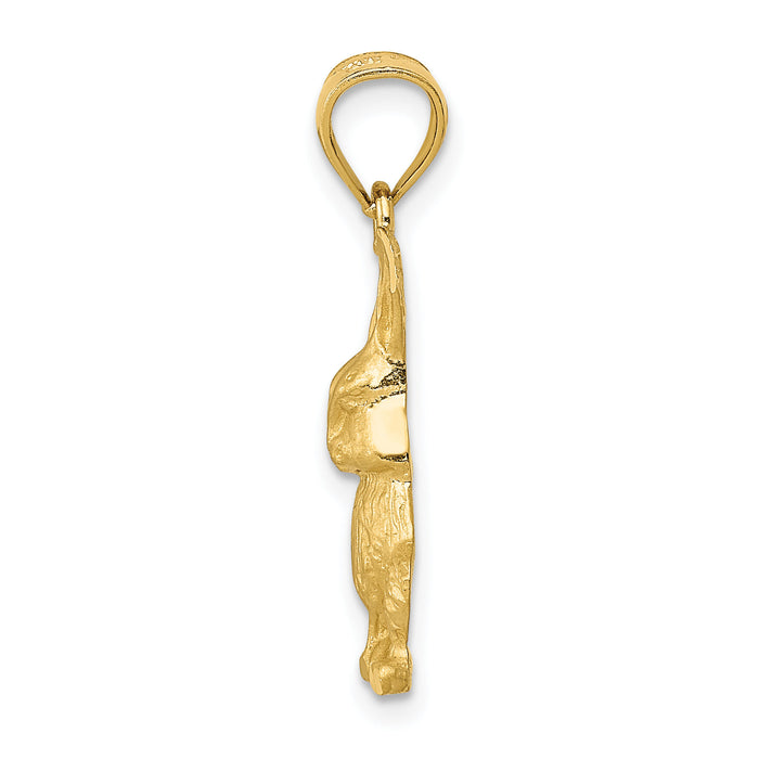14K Diamond-cut Rabbit Pendant-K3317