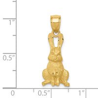 14K Diamond-cut Rabbit Pendant-K3317