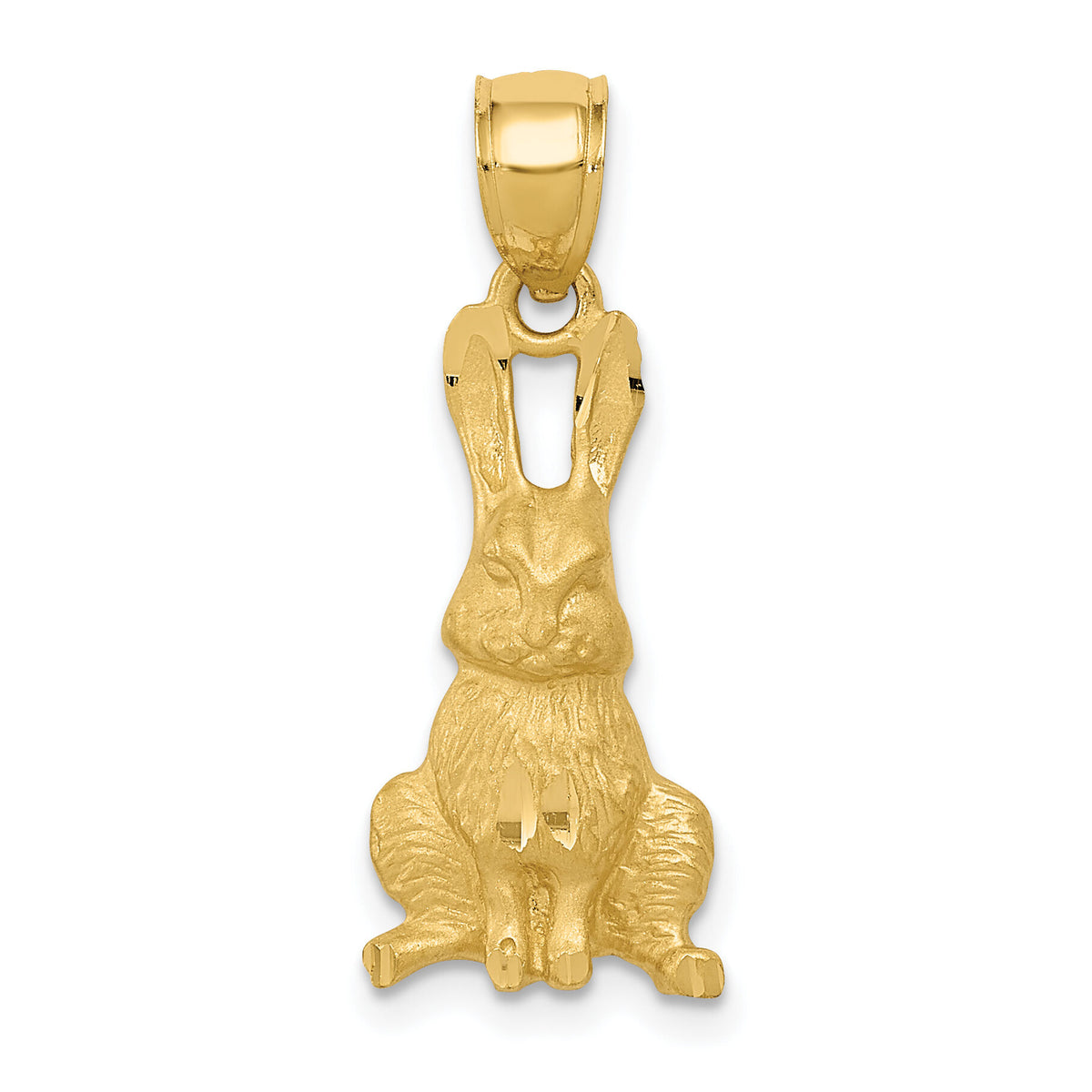 14K Diamond-cut Rabbit Pendant-K3317