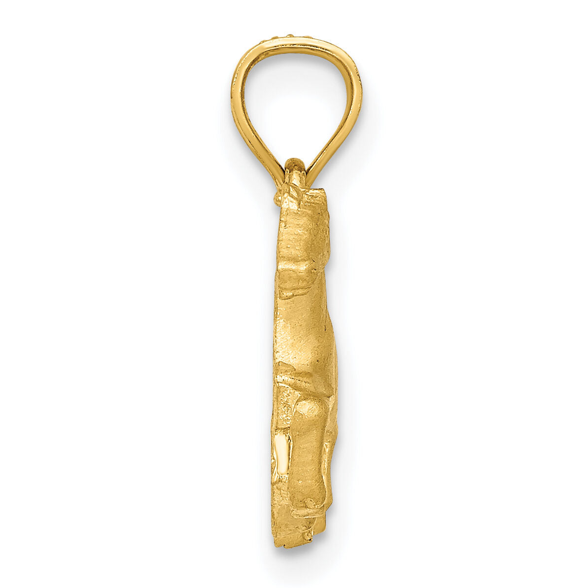 14K Diamond-cut Pig Pendant-K3319