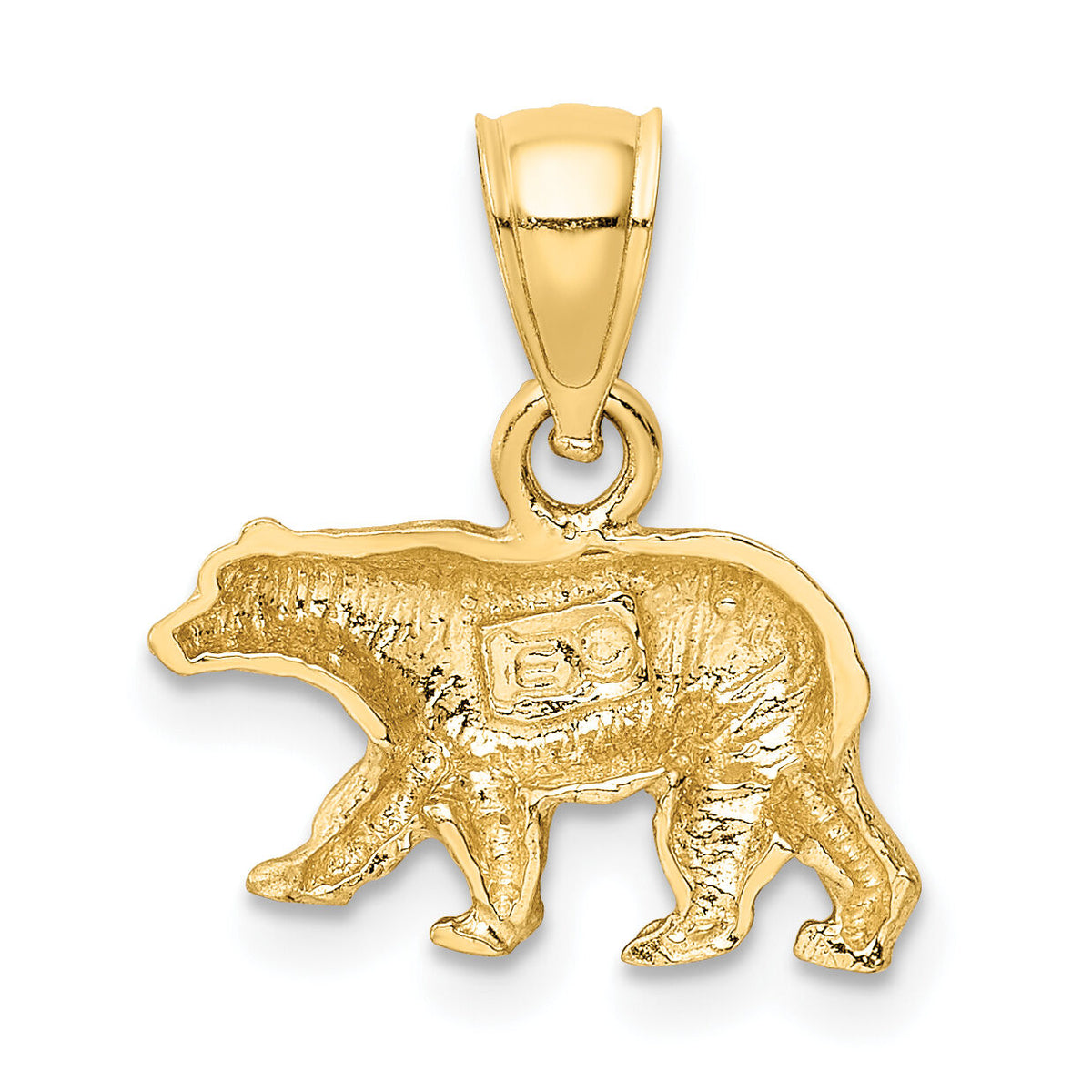 14K Diamond-cut Bear Pendant-K3320