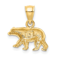 14K Diamond-cut Bear Pendant-K3320