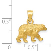 14K Diamond-cut Bear Pendant-K3320