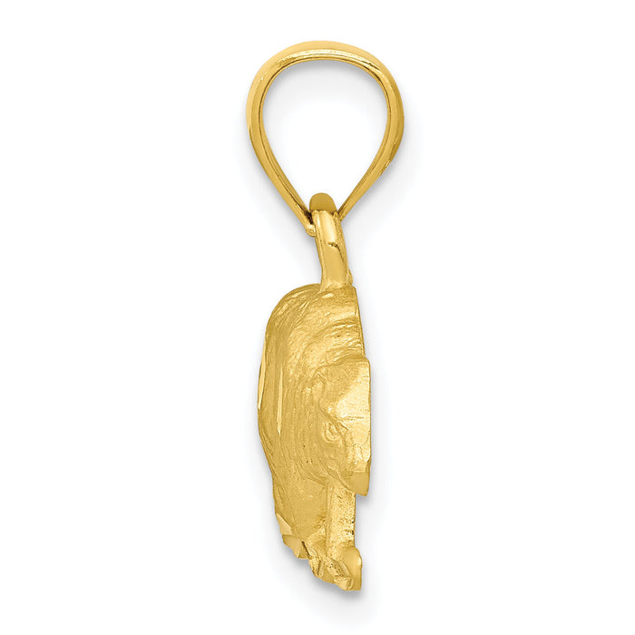14K Diamond-cut Bear Pendant-K3321