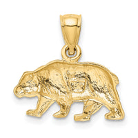 14K Diamond-cut Bear Pendant-K3321