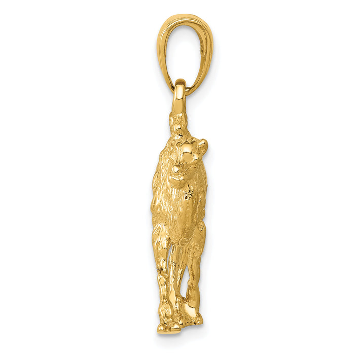 14k  3D Camel Pendant-K3322