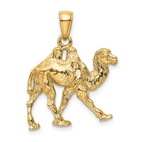 14k  3D Camel Pendant-K3322