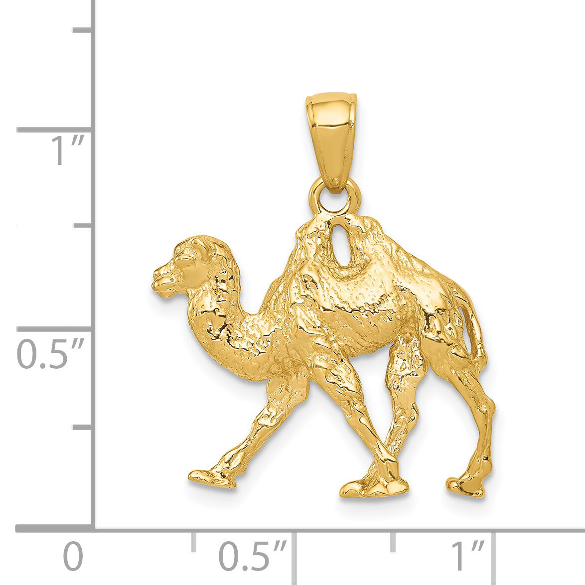 14k  3D Camel Pendant-K3322