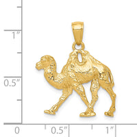 14k  3D Camel Pendant-K3322