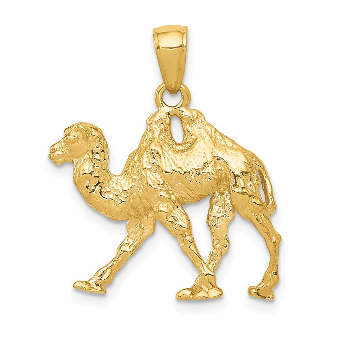 14k  3D Camel Pendant-K3322