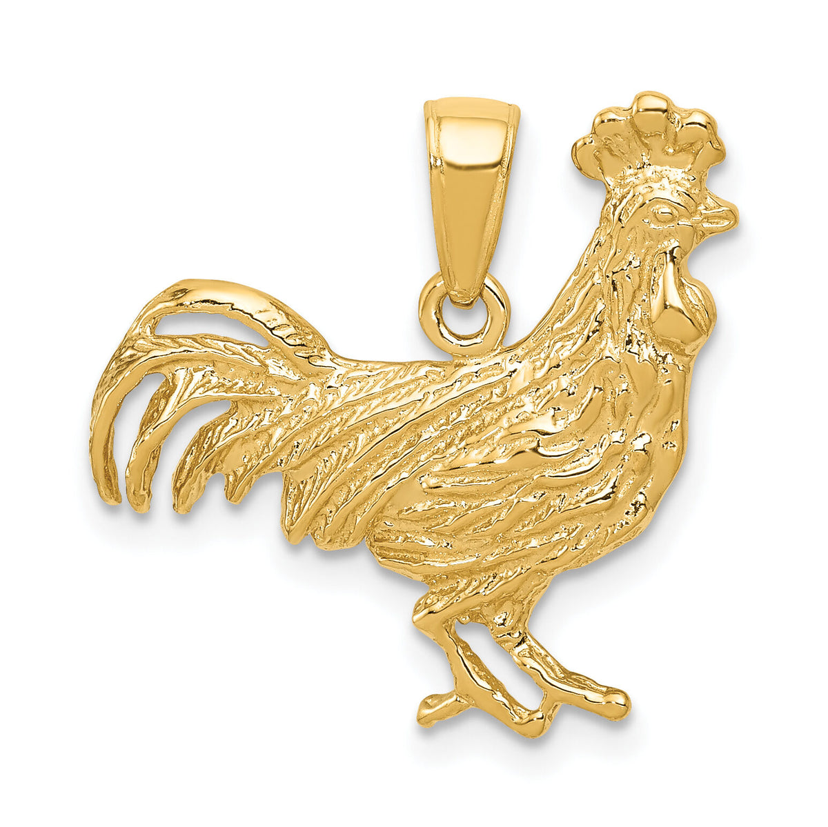 14k Rooster Pendant-K3324