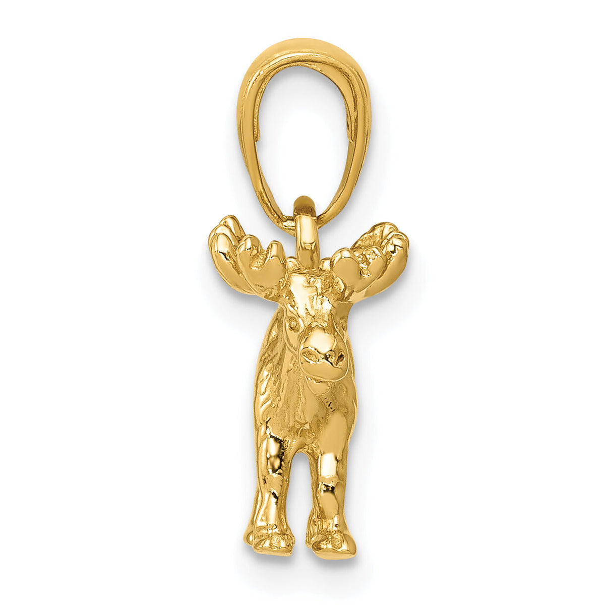 14k 3-D Moose Pendant-K3327