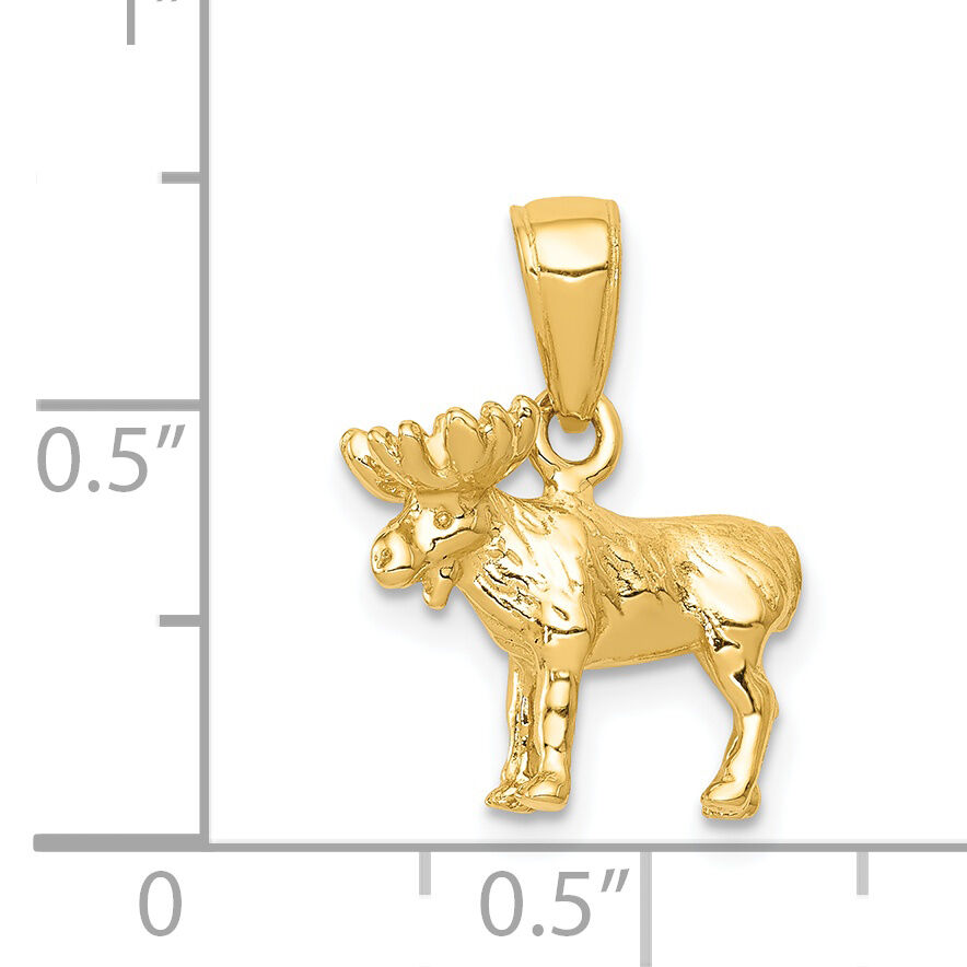 14k 3-D Moose Pendant-K3327