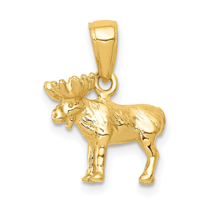 14k 3-D Moose Pendant-K3327