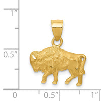 14K Diamond-cut Buffalo Pendant-K3329