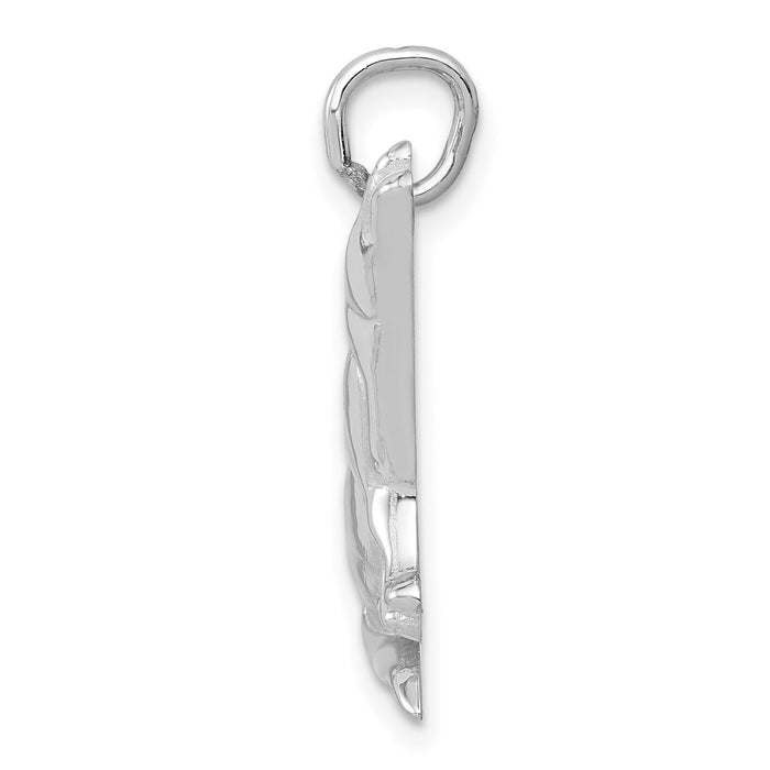 14k White Gold Wolf Charm-K3330