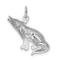 14k White Gold Wolf Charm-K3330
