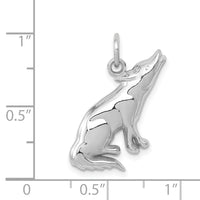 14k White Gold Wolf Charm-K3330