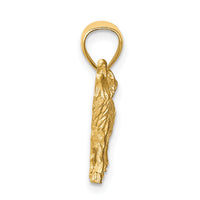 14K Diamond-cut Wolf Pendant-K3331
