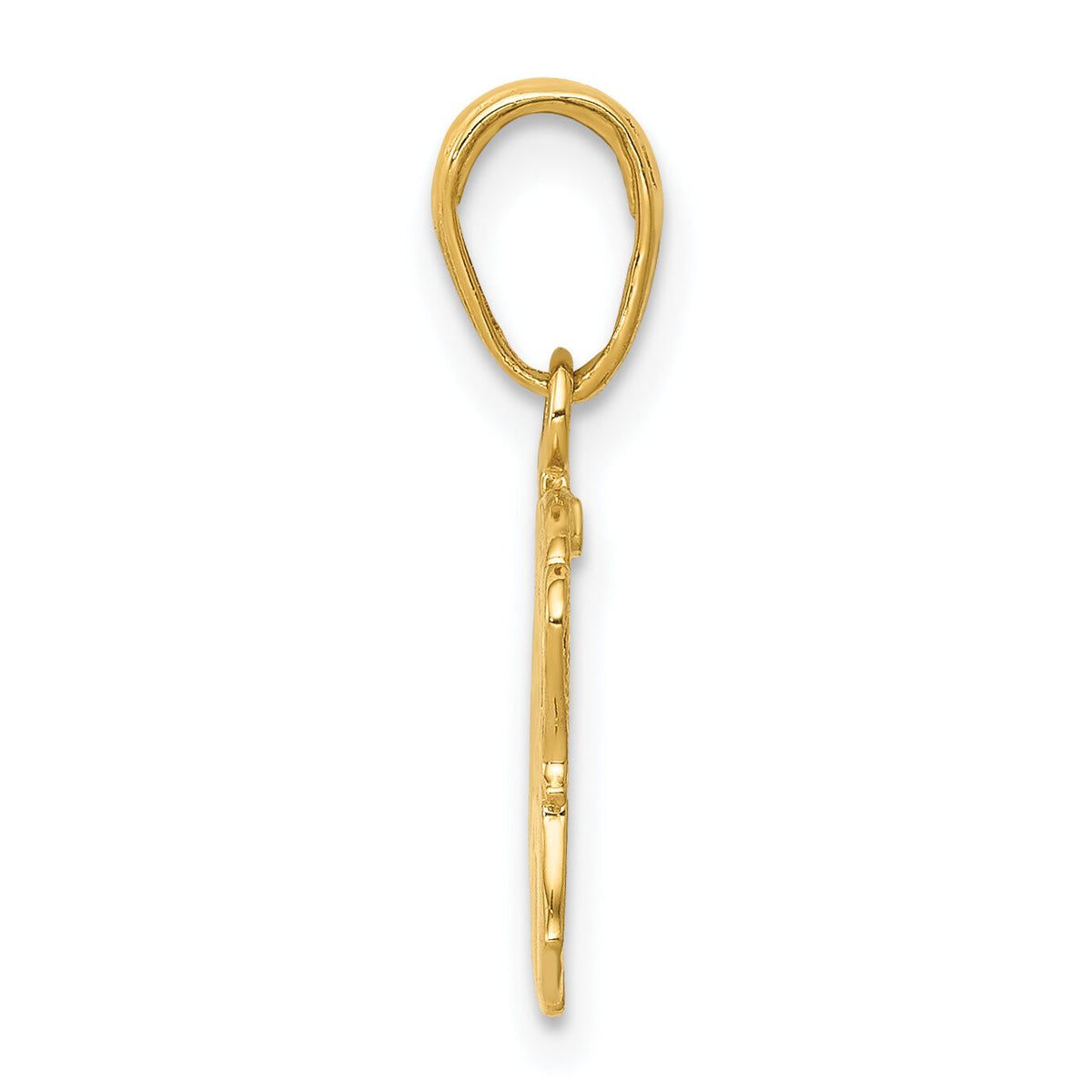 14k Textured Elephant Pendant-K3332