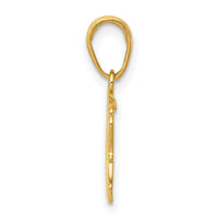 14k Textured Elephant Pendant-K3332