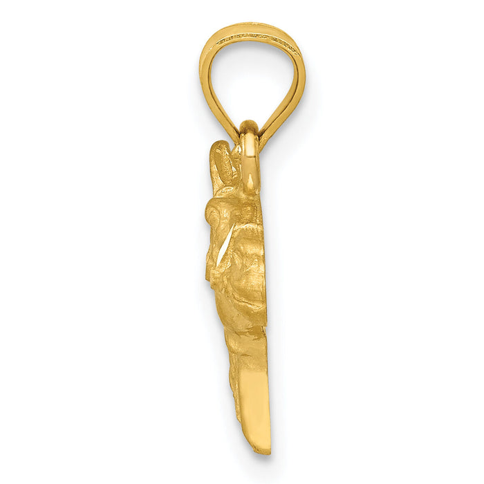 14K Diamond-cut Horse Pendant-K3336