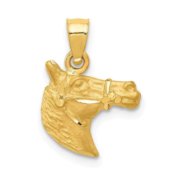 14K Diamond-cut Horse Pendant-K3336