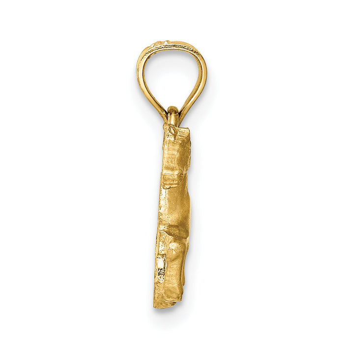 14K Diamond-cut Horse Pendant-K3337