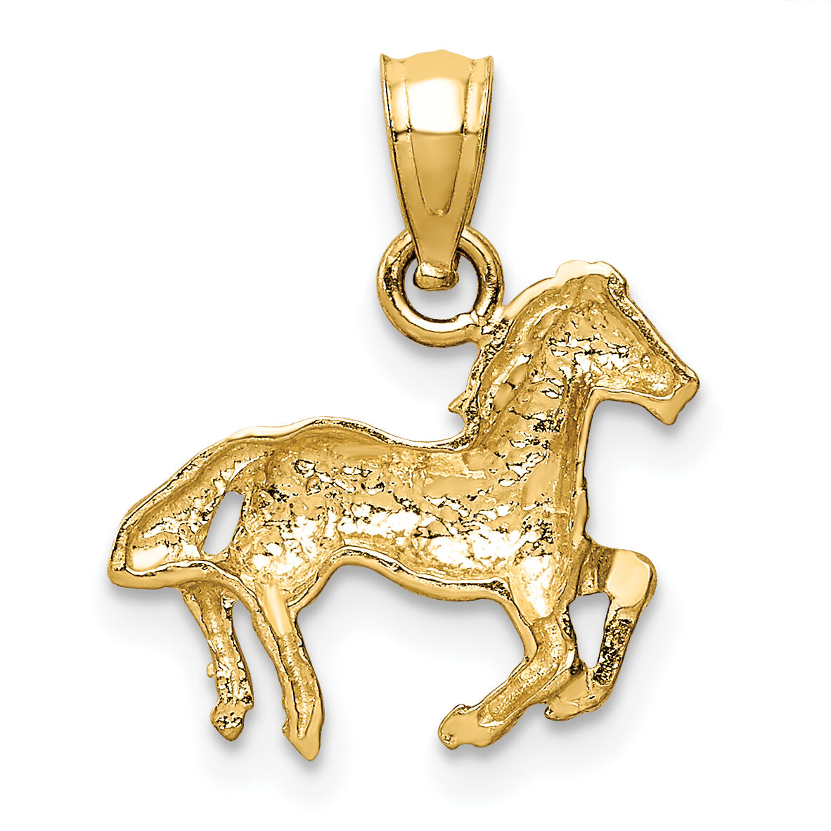 14K Diamond-cut Horse Pendant-K3337