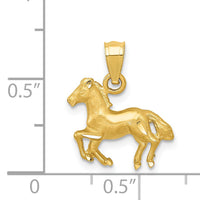 14K Diamond-cut Horse Pendant-K3337