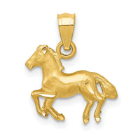 14K Diamond-cut Horse Pendant-K3337