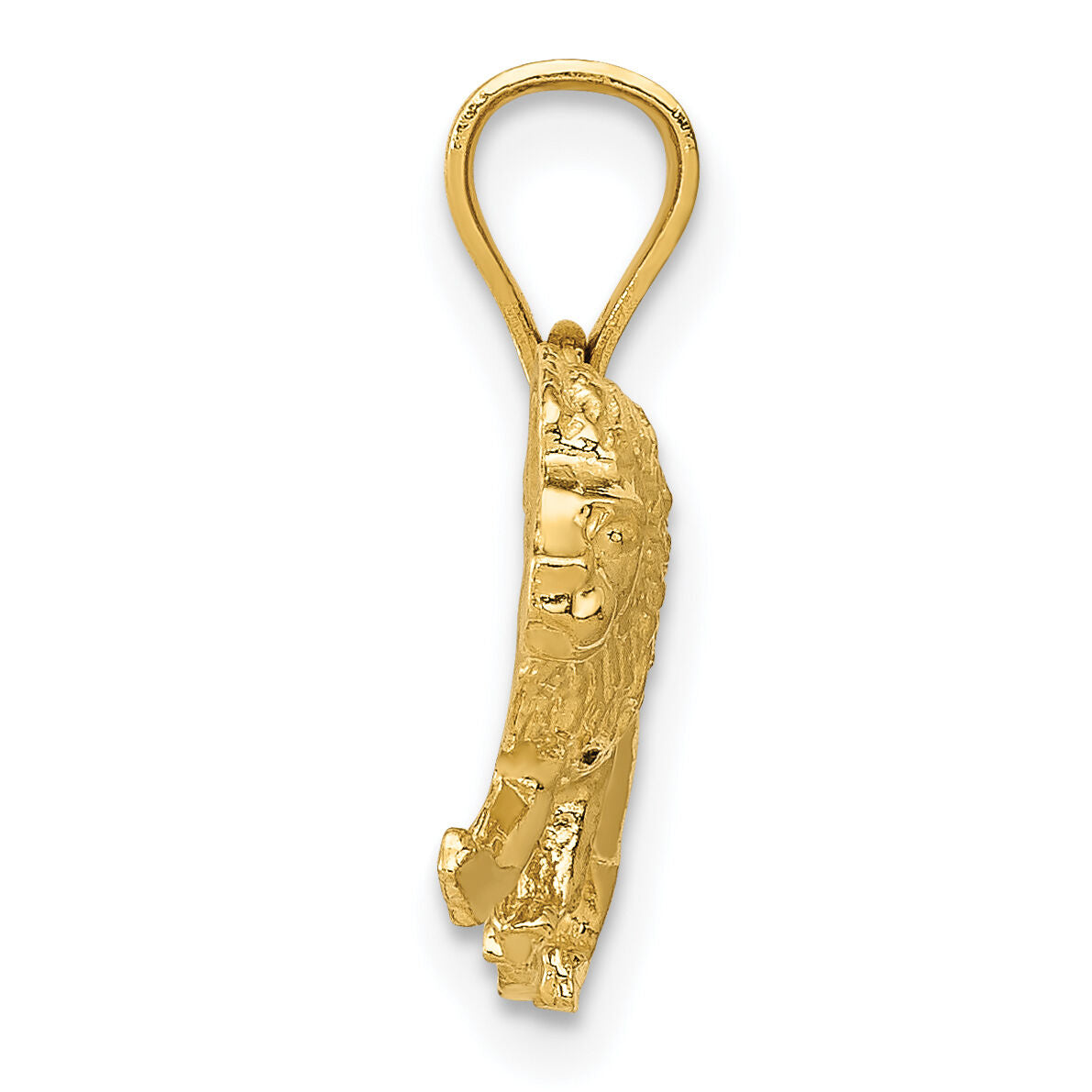 14K Diamond-cut Lion Pendant-K3345