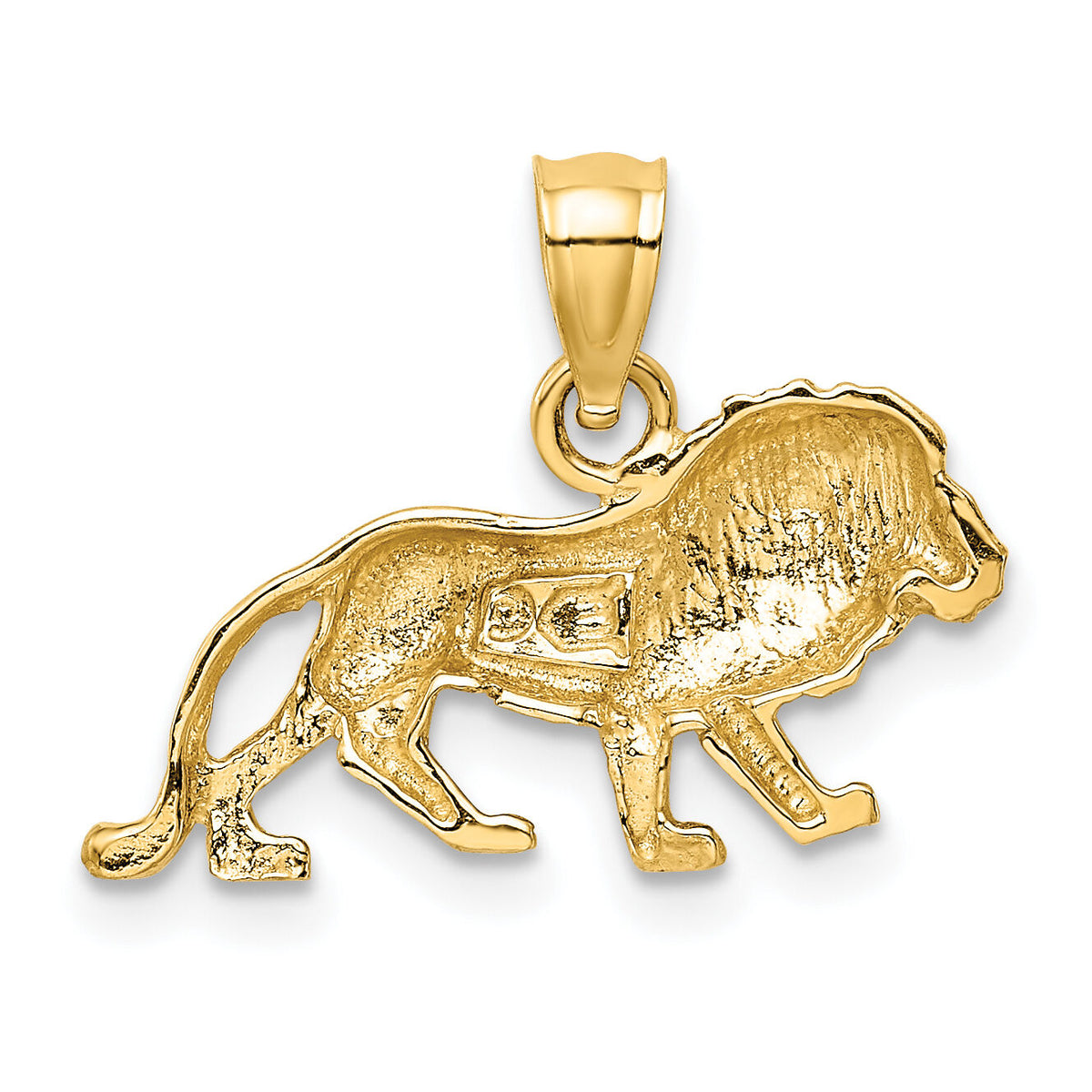 14K Diamond-cut Lion Pendant-K3345