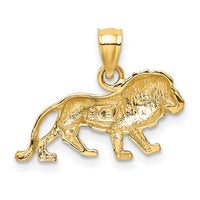 14K Diamond-cut Lion Pendant-K3345