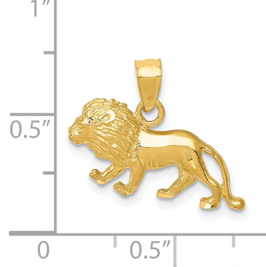 14K Diamond-cut Lion Pendant-K3345