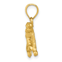 14K Diamond-cut Monkey Pendant-K3346